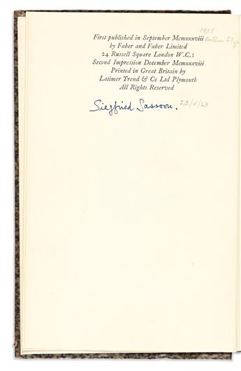 SASSOON, SIEGFRIED. Two copies of The Old Century, one first edition in dust jacket, each Signed.